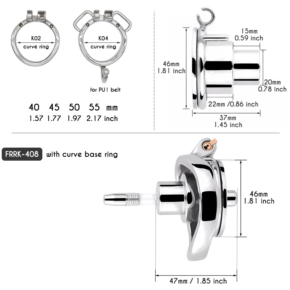 Inverted Chastity Cage with Detachable Dildo and Silicone Urethral Tube - SpikedChastity