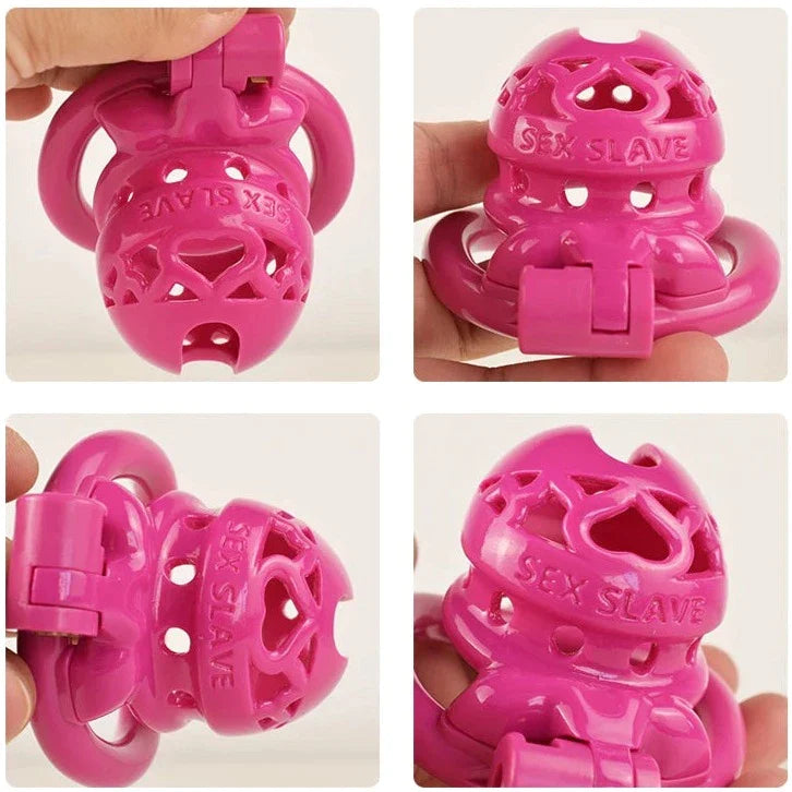 5 Colors Small Plastic Chastity Cage with 4 Sizes Penis Rings Sex Slave BDSM Toy Chastity Device