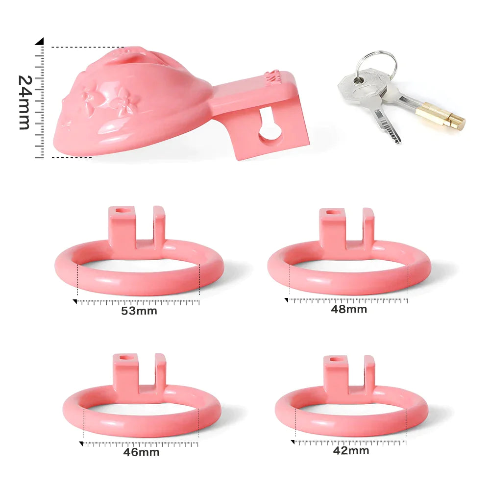 Pink Clit Chastity Cage For Sissy - SpikedChastity