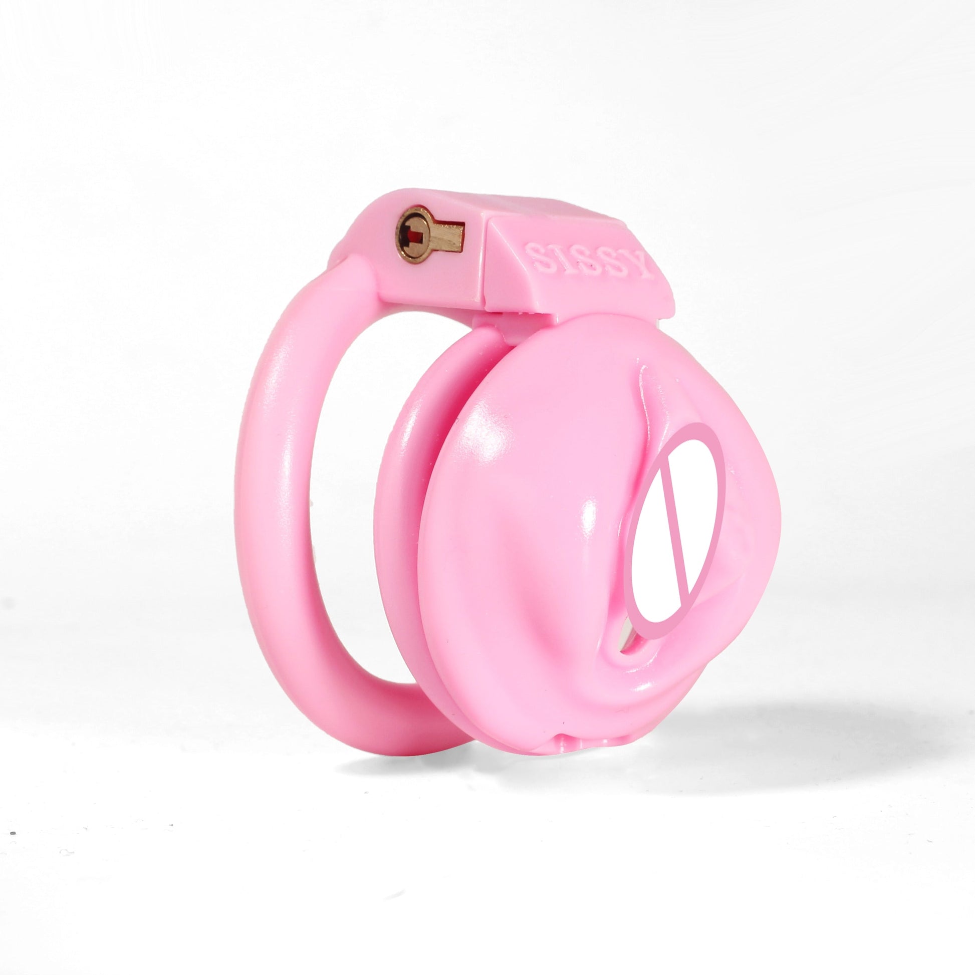 Small Pink Sissy Chastity Cage Set with 4 Rings - SpikedChastity