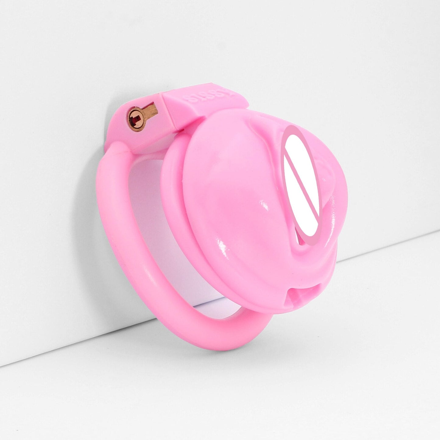 Small Pink Sissy Chastity Cage Set with 4 Rings - SpikedChastity