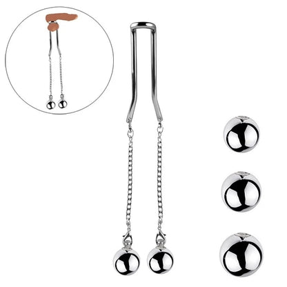 Stainless Steel Ball Scrotum Stretcher Testicle Heavy Ball - SpikedChastity