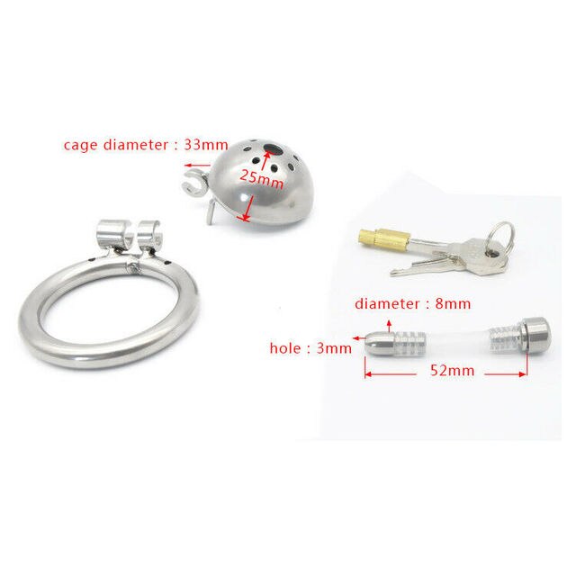 Small Compact Metal Chastity Cage For Men - SpikedChastity