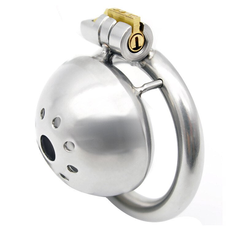 Small Compact Metal Chastity Cage For Men - SpikedChastity