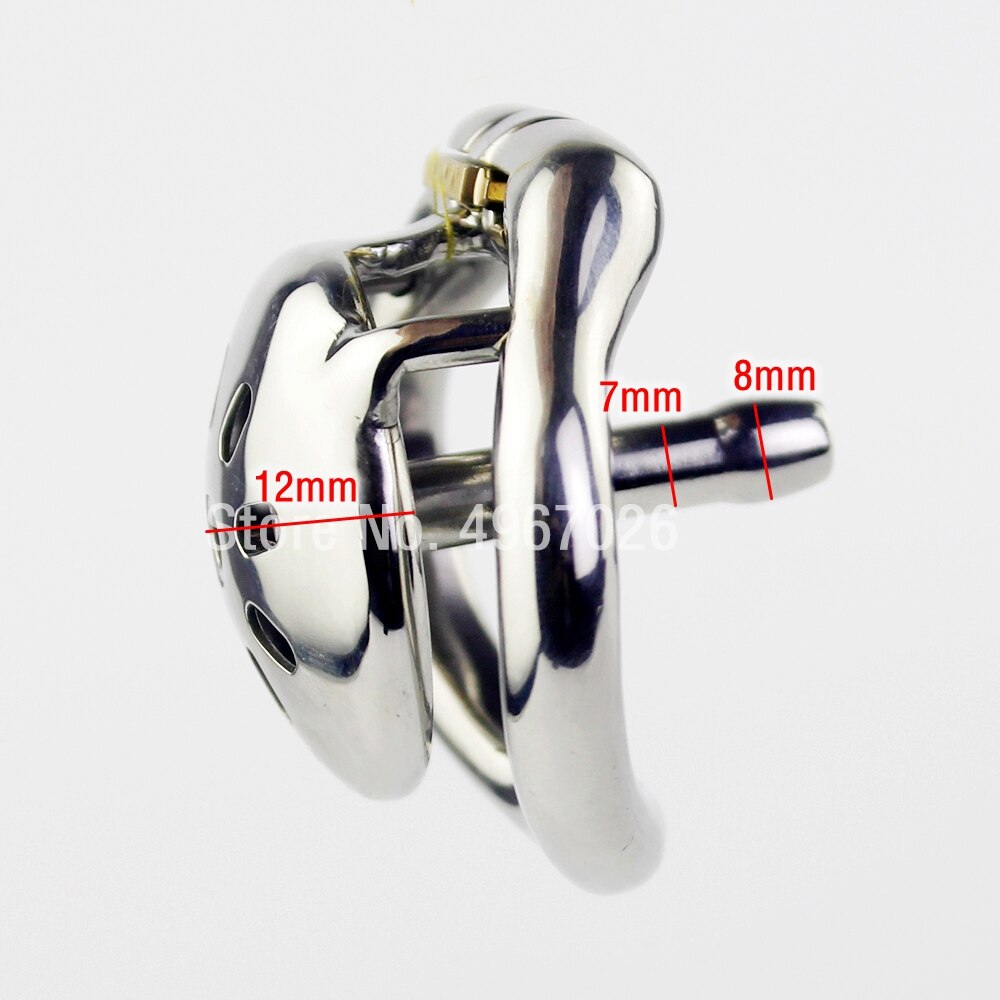 Compact Metal Chastity Cage with Catheter - SpikedChastity