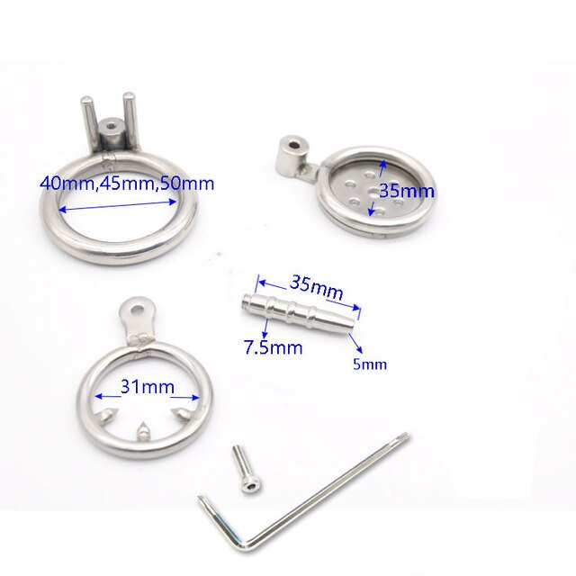 Flat Round Male Chastity Device With Catherer main image 0