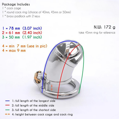 Metal Chastity Cage with Silicone Catheter Urethral Cock Cage For Men