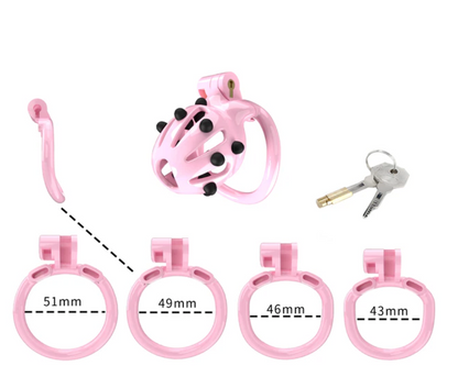 Pink Chastity Cage with Soft Silicone Spikes - SpikedChastity