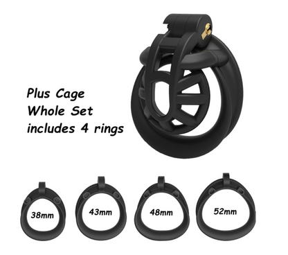 Tiny Negative Resin Chastity Cage Set - SpikedChastity