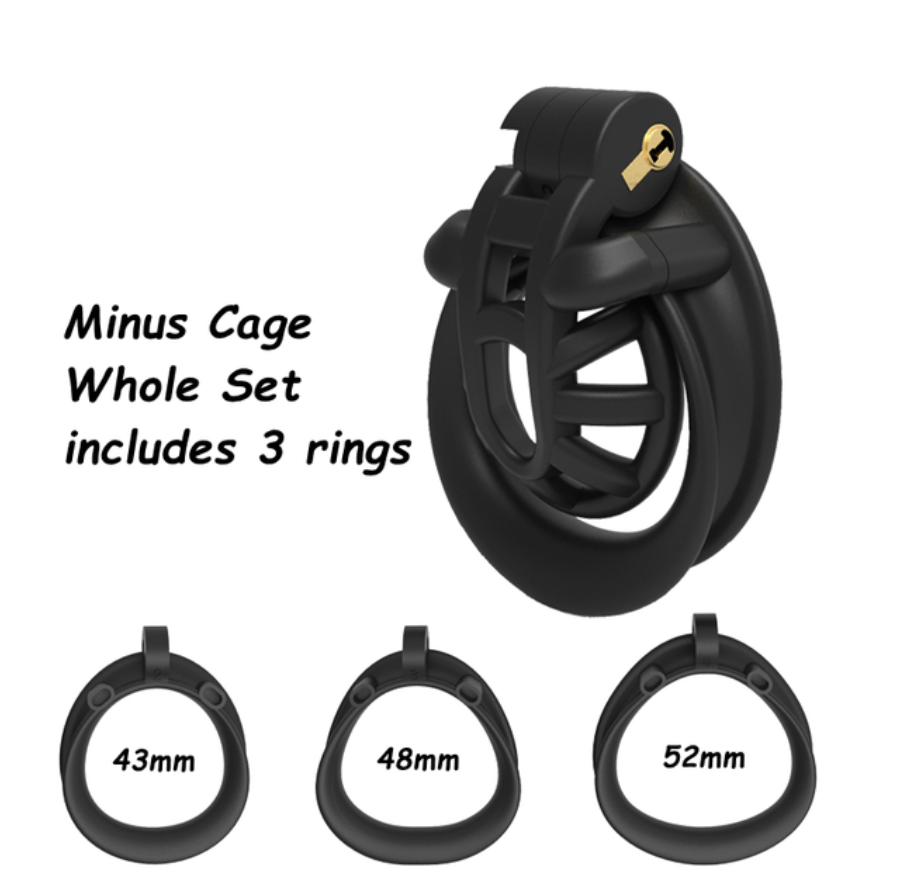 Tiny Negative Resin Chastity Cage Set - SpikedChastity