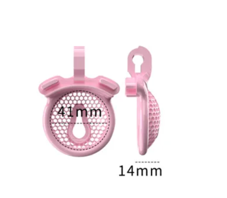 Small Pink Pussy Chastity Cage For Sissy - Includes 5 Rings - SpikedChastity