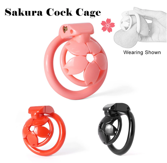 Small Sakura Flat Chastity Cage - SpikedChastity